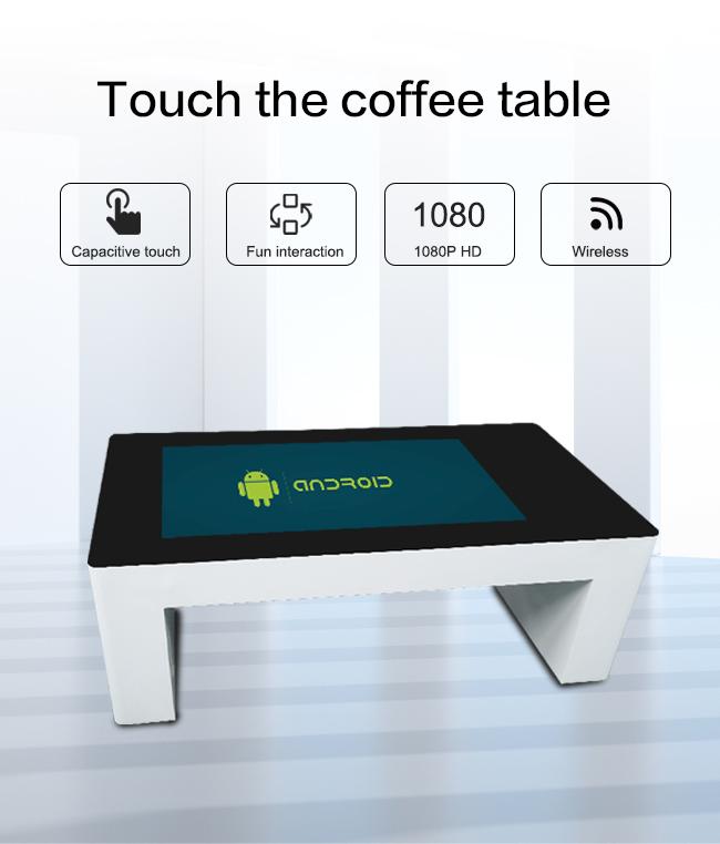 Mesa de centro de Android tabla interactiva del tacto del jugador de la publicidad de 43 pulgadas para hacer frente a la exhibición publicitaria