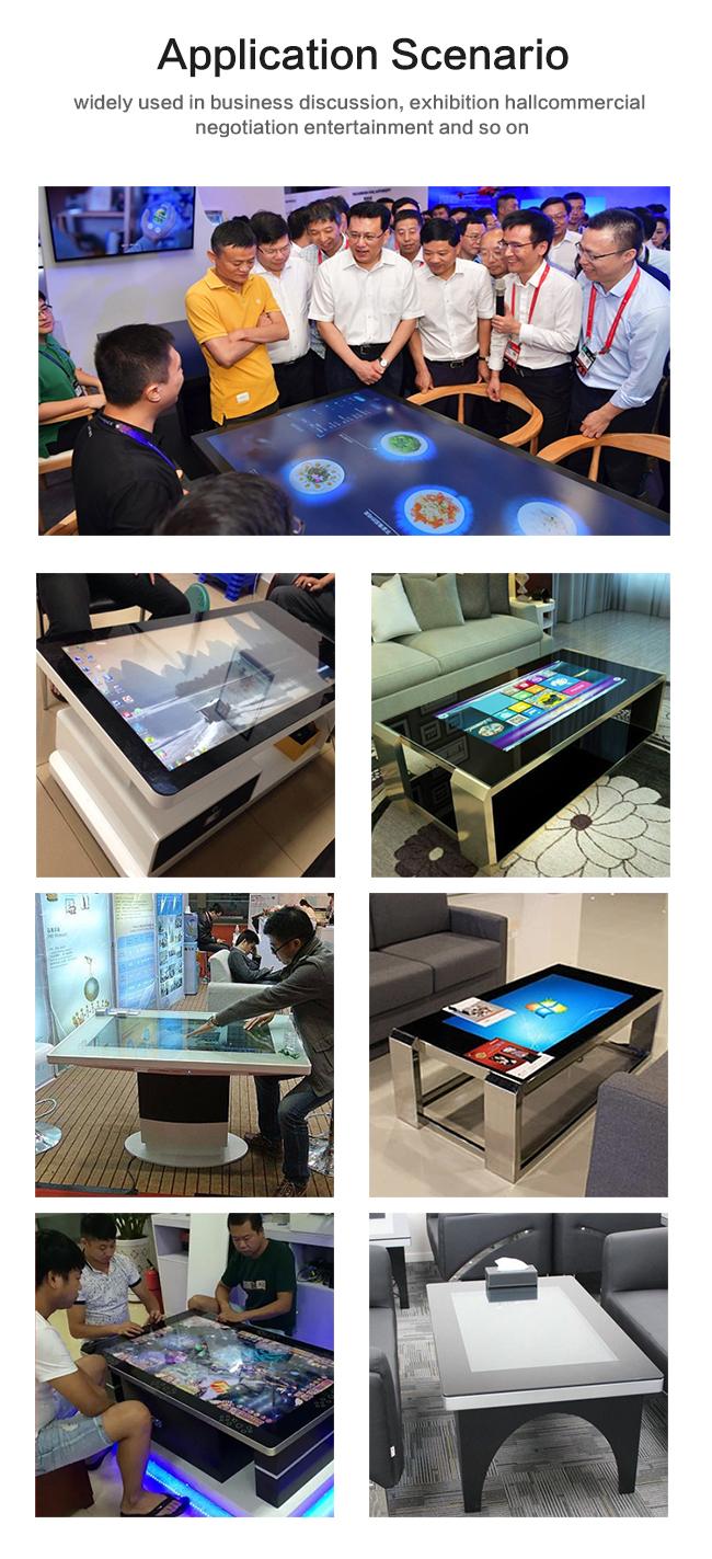 Mesa de centro de Android tabla interactiva del tacto del jugador de la publicidad de 43 pulgadas para hacer frente a la exhibición publicitaria