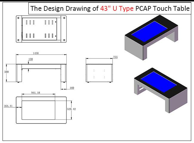   interactivo casero elegante de la tabla del   de la pantalla del   del tacto de la PC del precio de fabricante para la publicidad de la cafetería