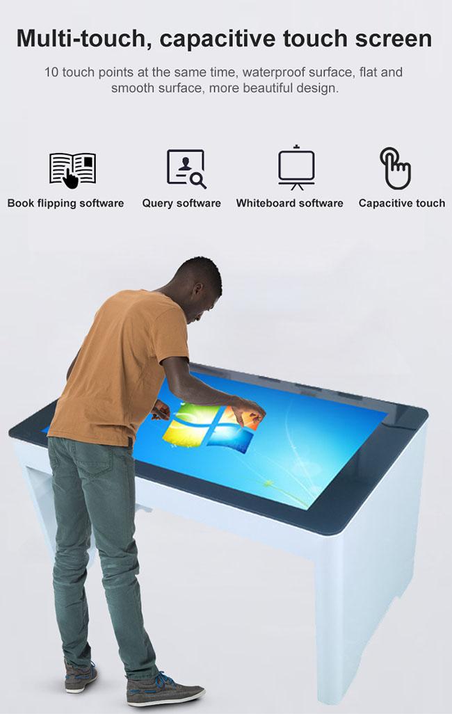  Publicidad del   elegante de la mesa de centro de la pantalla táctil de los vídeos de Hd de los quioscos con multi-touch capacitivo del  